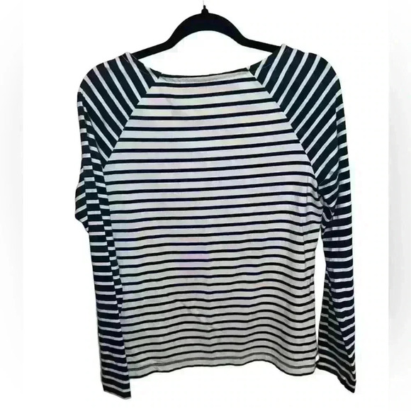 Vineyard Vines Shirt Womens Medium Blue Mixed Striped Long Sleeve Pullover - Picture 3 of 5